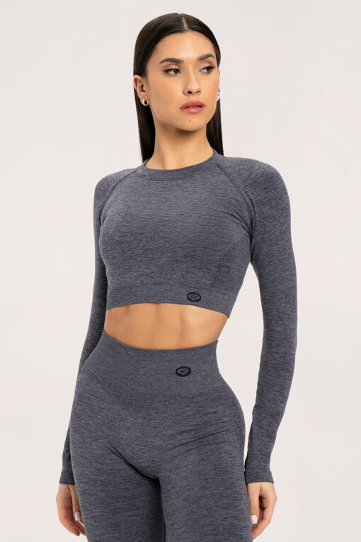 gym glamour rashguard seamless dark grey