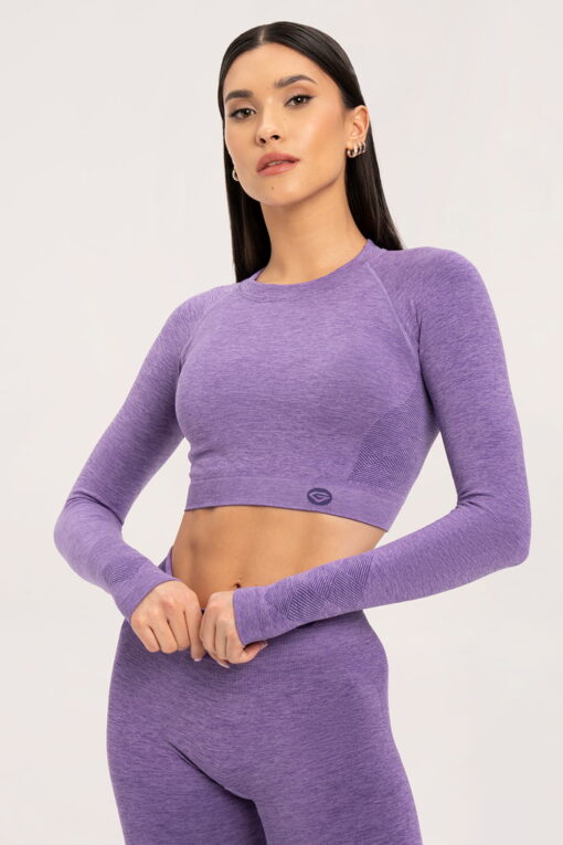 gym glamour rashguard seamless dark violet