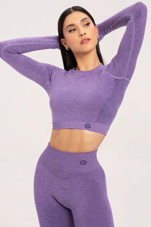 gym glamour rashguard seamless dark violet