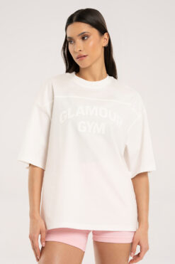 White Oversize marškinėliai