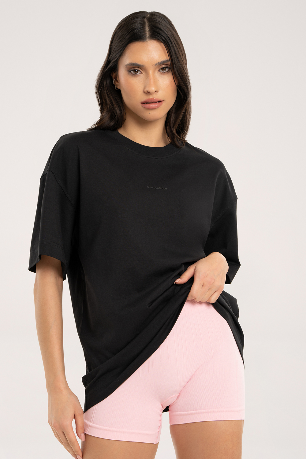 Black Oversize Classic marškinėliai - Image 2