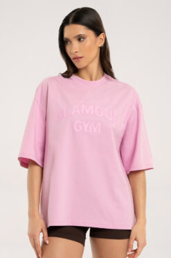 Light Pink Oversize marškinėliai